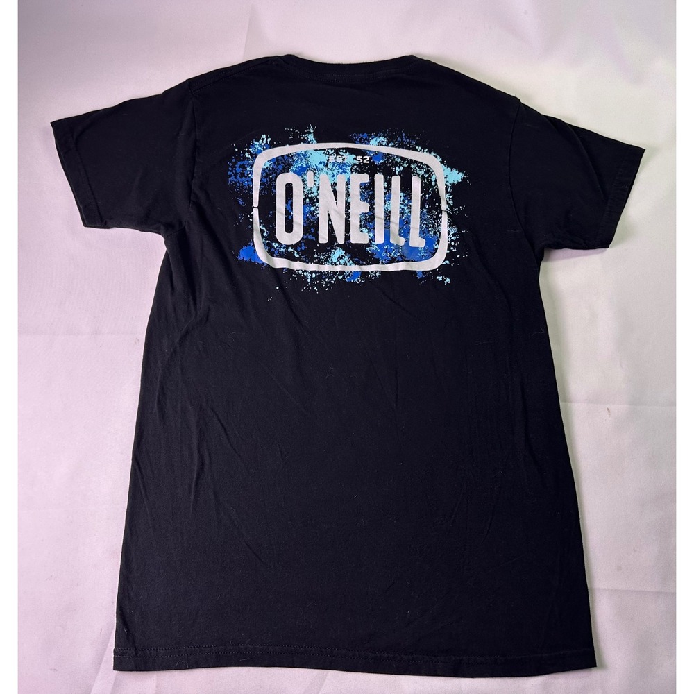 O'Neill Modern Fit Graphic T-Shirt Mens Small Black‎ Blue Logo Surf Skate Retro